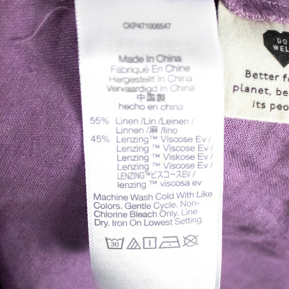 Madewell Purple Linen Short Sleeve A Line Button Front Dress Size 0 Collar Retro - Picture 11 of 11